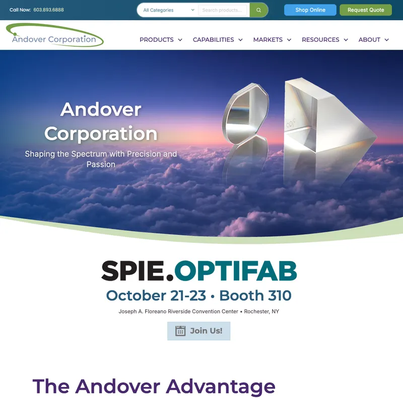 andover corp website by Brandit