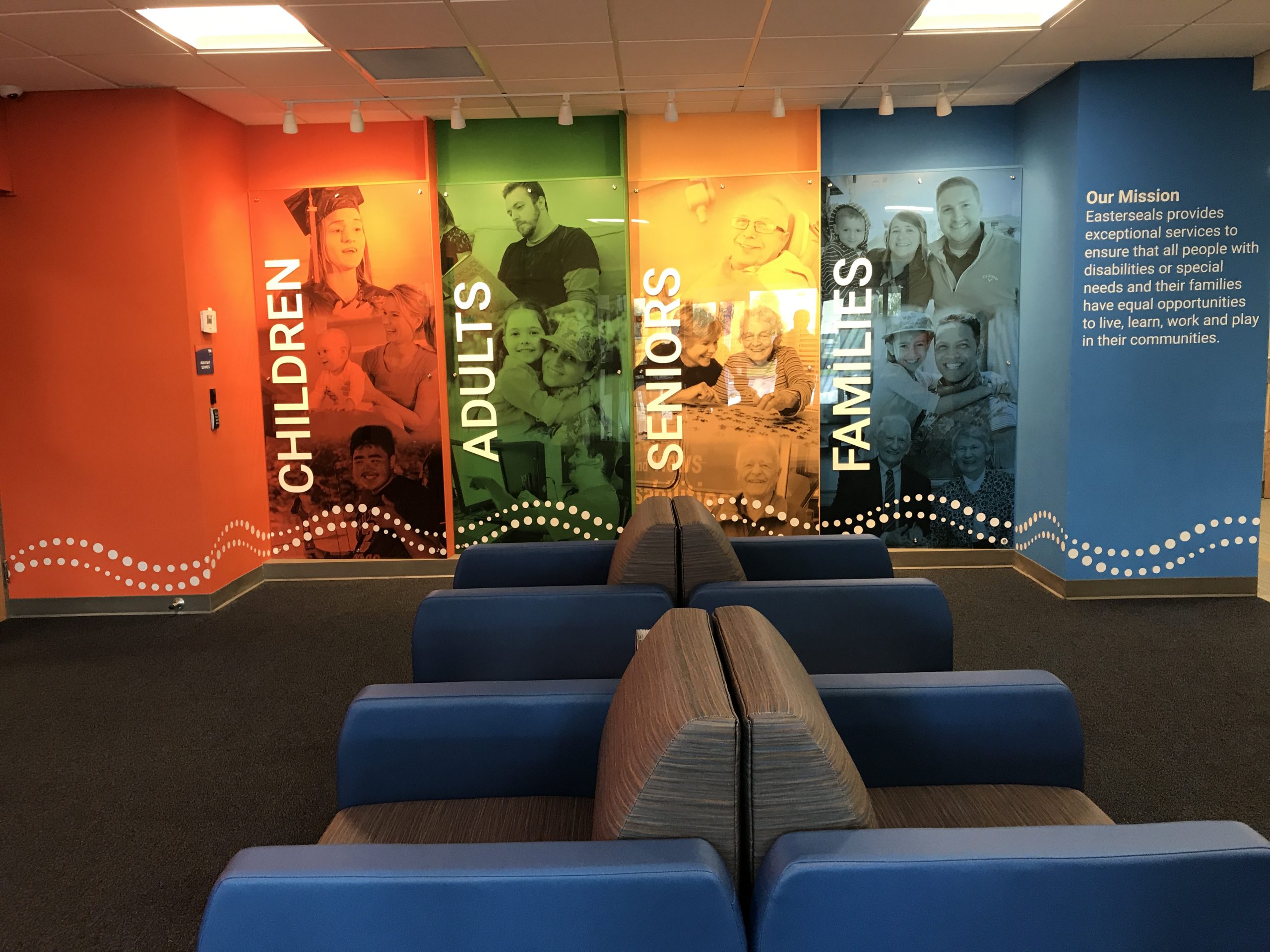 Easterseals Community Waiting room Connection Wall | PLACES by Brandit